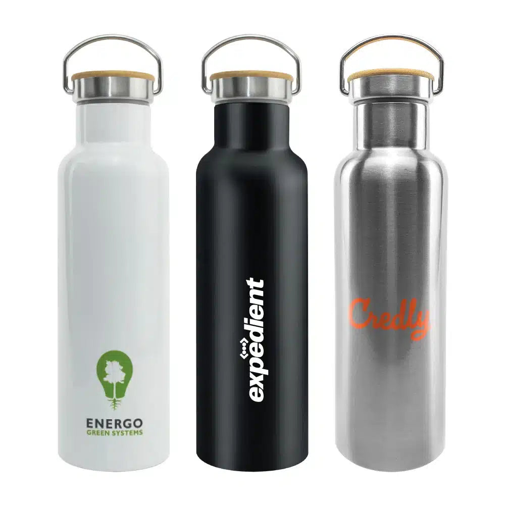 Stainless Steel Flask with Bamboo Lid