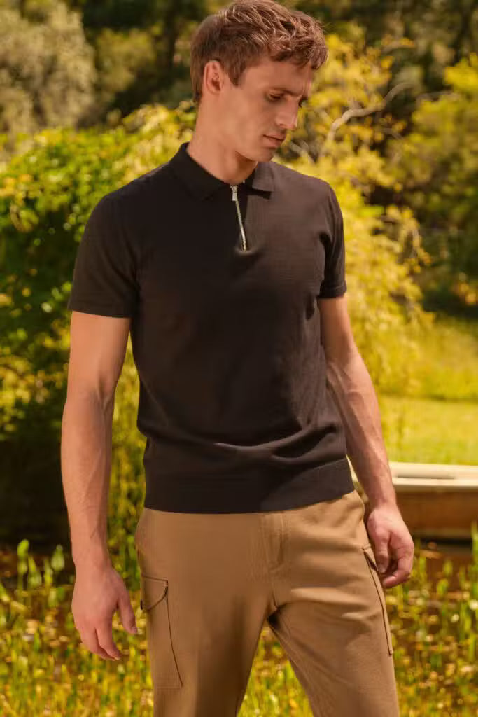 Zipper Polo Shirt