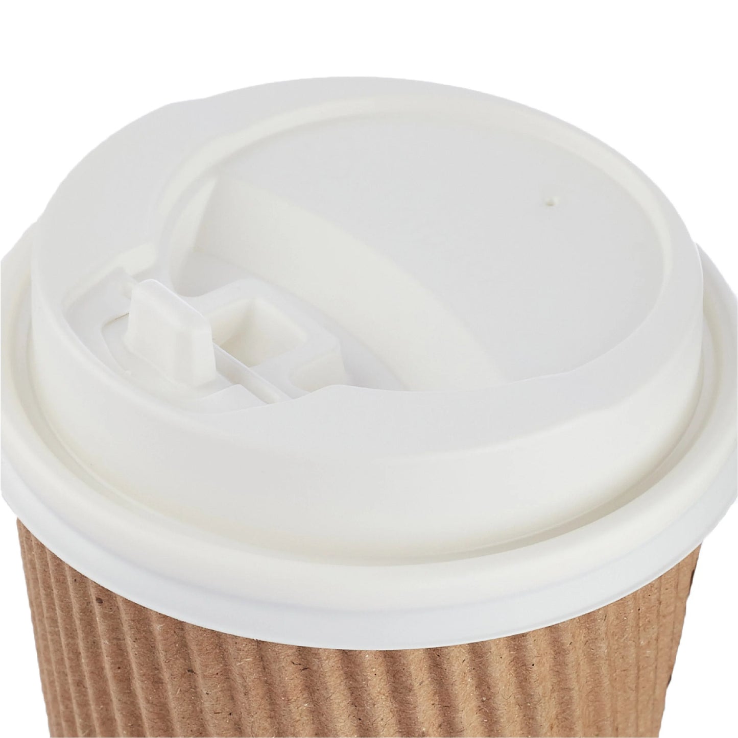 8 Oz Kraft Ripple Paper Cup With Lid