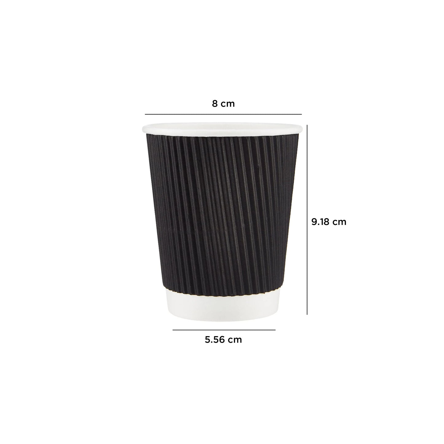 8 Oz Black Ripple Wrap Cup