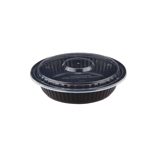150 Pieces Black Base Heavy Duty Round Container 24 Oz