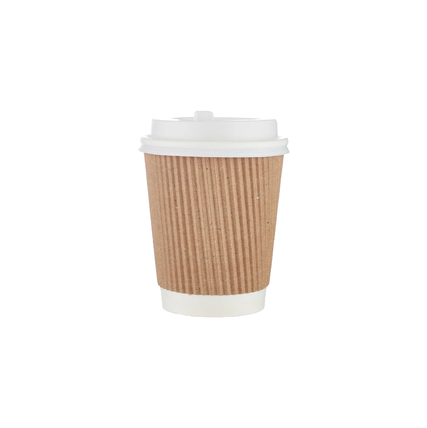 8 Oz Kraft Ripple Paper Cup With Lid