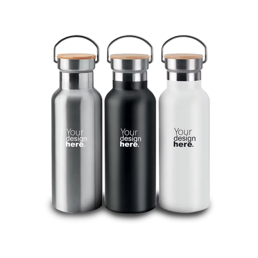 Stainless Steel Flask with Bamboo Lid